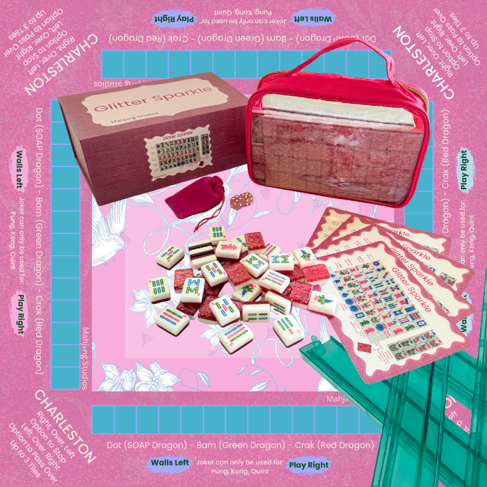 Glitter Sparkle - American Mahjong Tile Set (166 Tiles) Pink Bundle