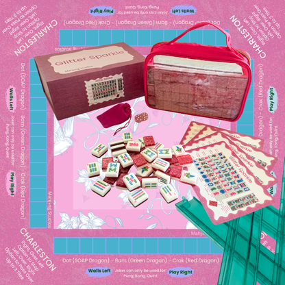 Glitter Sparkle - American Mahjong Tile Set (166 Tiles) Pink Bundle