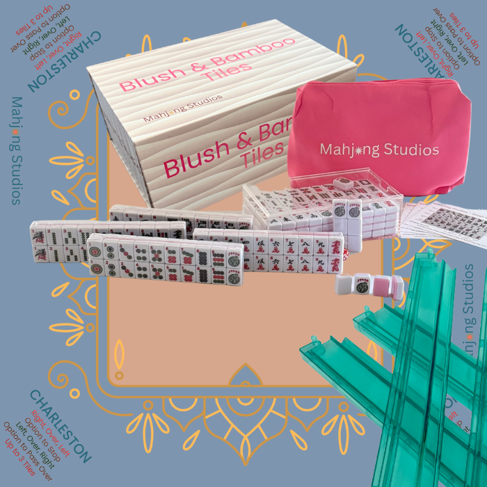 Mahjong Studios – Blush & Bamboo American Mahjong Bundle (166 Tiles)