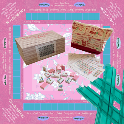 Rose Dragon American Mahjong Pink Tile Set Bundle (with Blanks)