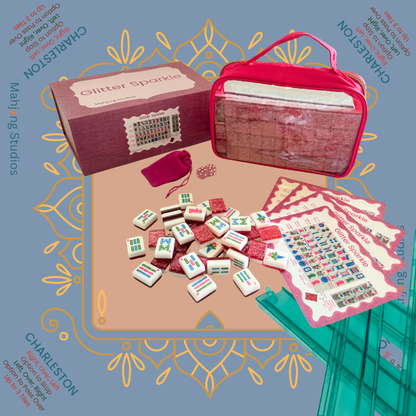 Glitter Sparkle - American Mahjong Tile Set (166 Tiles) Pink Bundle