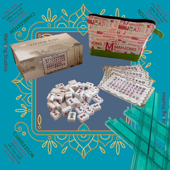 White Edit American Mahjong Tile Set Bundle (with Blanks)