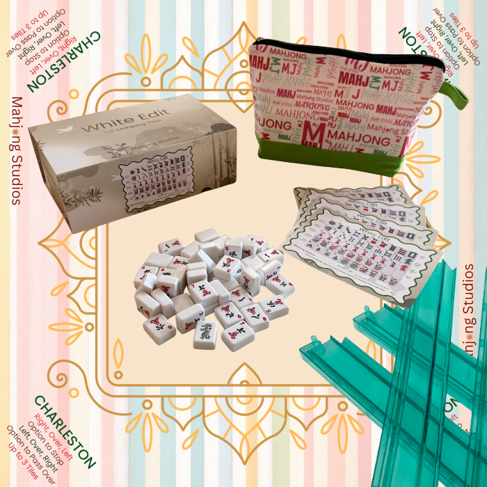 White Edit American Mahjong Tile Set Bundle (with Blanks)