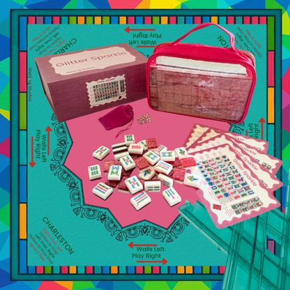 Glitter Sparkle - American Mahjong Tile Set (166 Tiles) Pink Bundle