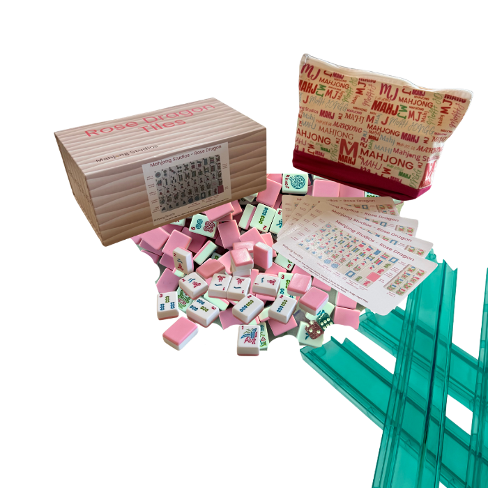 Rose Dragon American Mahjong Pink Tile Set Bundle (with Blanks)