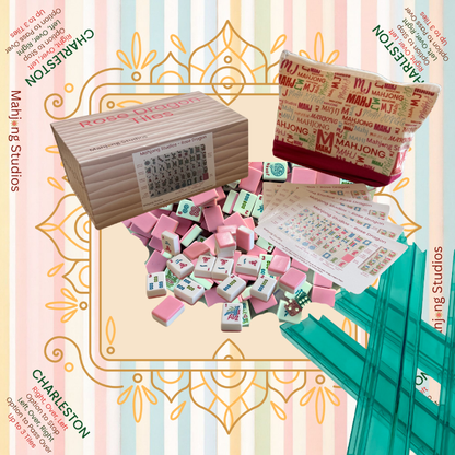 Rose Dragon American Mahjong Pink Tile Set Bundle (with Blanks)