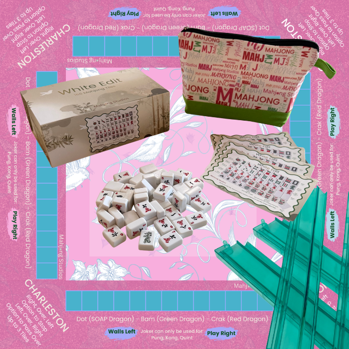 White Edit American Mahjong Tile Set Bundle (with Blanks)