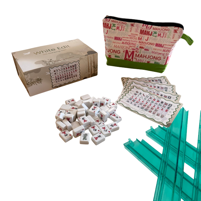 White Edit American Mahjong Tile Set Bundle (with Blanks)