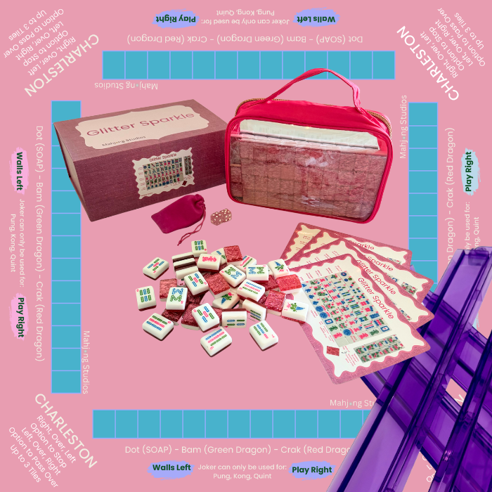 Glitter Sparkle - American Mahjong Tile Set (166 Tiles) Pink Bundle
