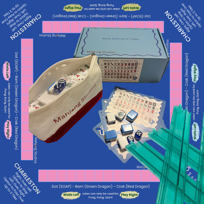 Mahjong Studios – Blue Element American Mahjong Tile Set (166 Tiles)