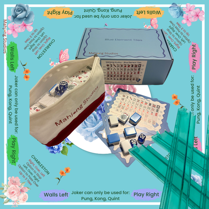 Mahjong Studios – Blue Element American Mahjong Tile Set (166 Tiles)
