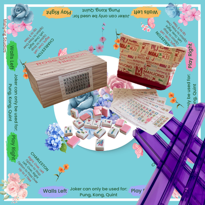 Rose Dragon American Mahjong Pink Tile Set Bundle (with Blanks)