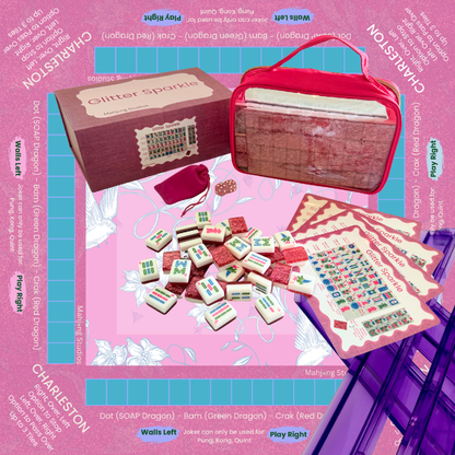 Glitter Sparkle - American Mahjong Tile Set (166 Tiles) Pink Bundle
