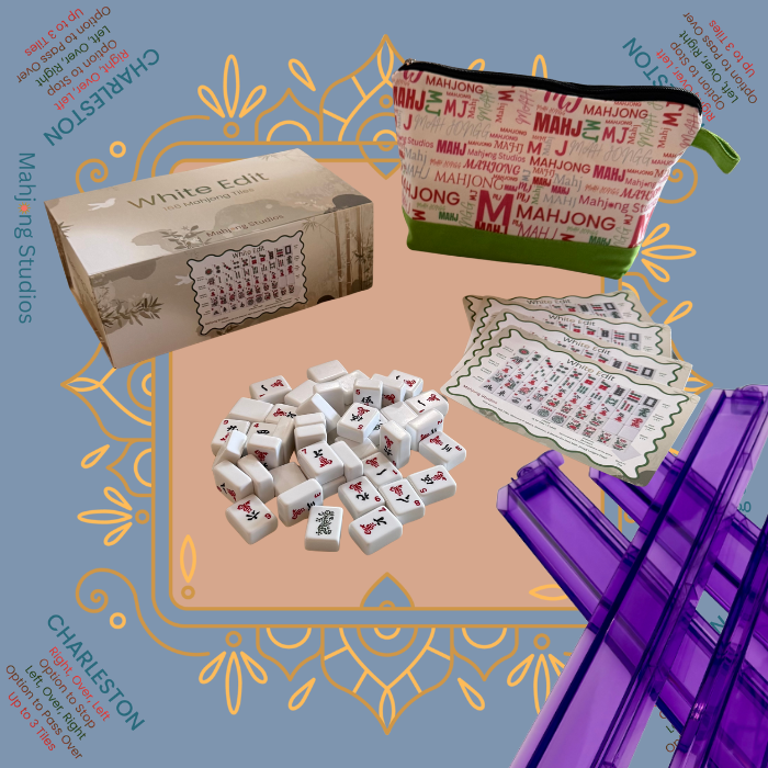White Edit American Mahjong Tile Set Bundle (with Blanks)