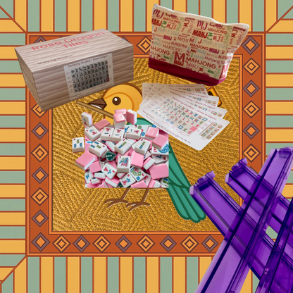 Rose Dragon American Mahjong Pink Tile Set Bundle (with Blanks)