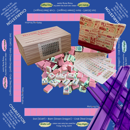 Rose Dragon American Mahjong Pink Tile Set Bundle (with Blanks)