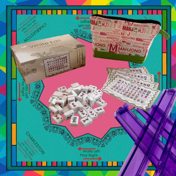 White Edit American Mahjong Tile Set Bundle (with Blanks)