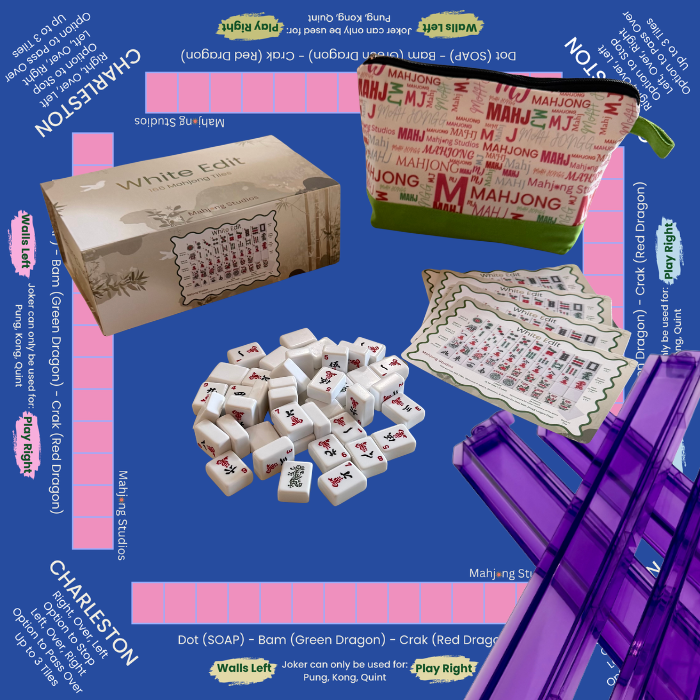 White Edit American Mahjong Tile Set Bundle (with Blanks)