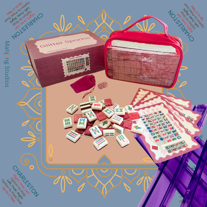 Glitter Sparkle - American Mahjong Tile Set (166 Tiles) Pink Bundle