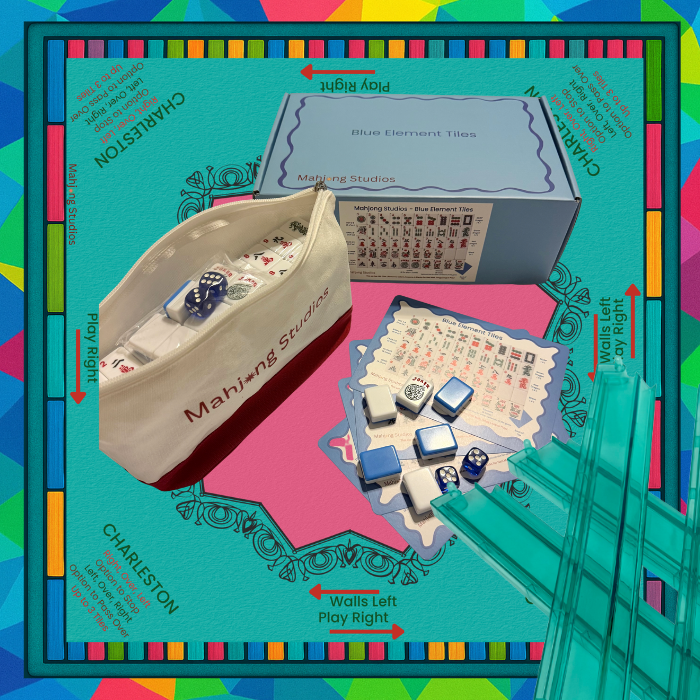 Mahjong Studios – Blue Element American Mahjong Tile Set (166 Tiles)