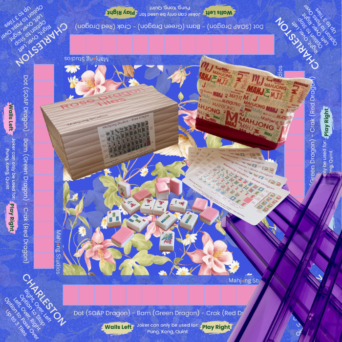 Rose Dragon American Mahjong Pink Tile Set Bundle (with Blanks)