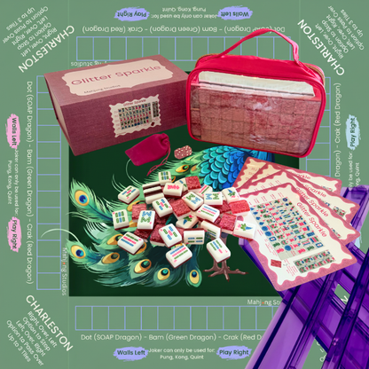 Glitter Sparkle - American Mahjong Tile Set (166 Tiles) Pink Bundle