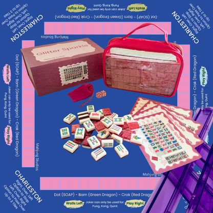 Glitter Sparkle - American Mahjong Tile Set (166 Tiles) Pink Bundle