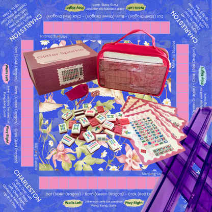 Glitter Sparkle - American Mahjong Tile Set (166 Tiles) Pink Bundle