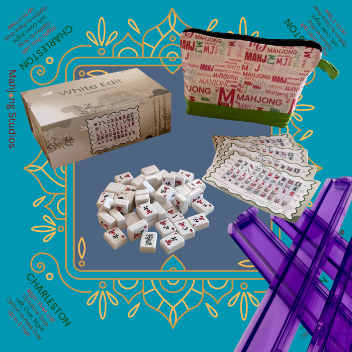 White Edit American Mahjong Tile Set Bundle (with Blanks)