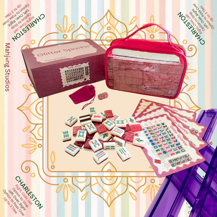 Glitter Sparkle - American Mahjong Tile Set (166 Tiles) Pink Bundle