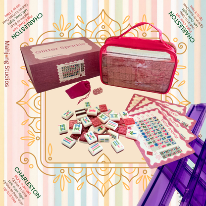 Glitter Sparkle - American Mahjong Tile Set (166 Tiles) Pink Bundle