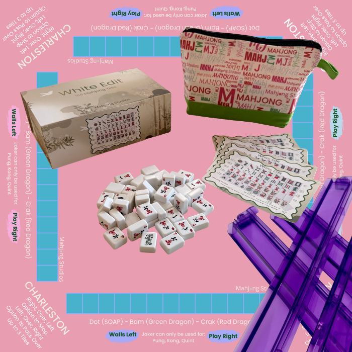 White Edit American Mahjong Tile Set Bundle (with Blanks)