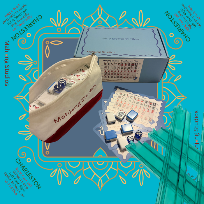 Mahjong Studios – Blue Element American Mahjong Tile Set (166 Tiles)