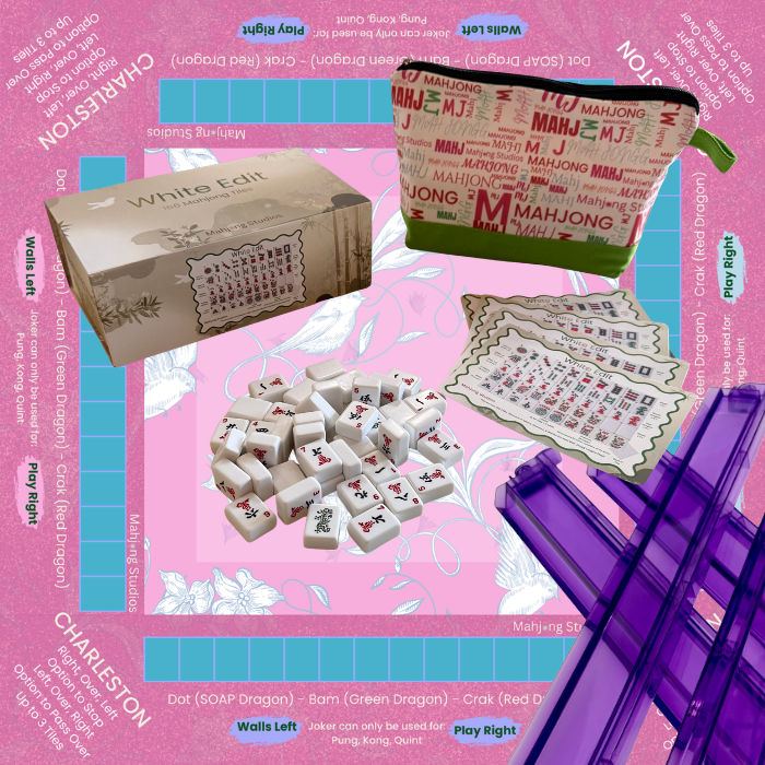 White Edit American Mahjong Tile Set Bundle (with Blanks)