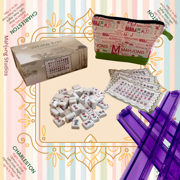 White Edit American Mahjong Tile Set Bundle (with Blanks)