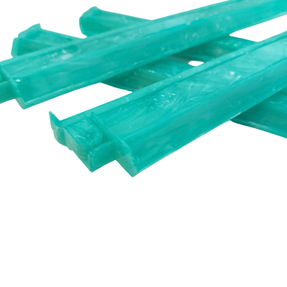 Close-up of translucent green Sea Glass Mahjong rack