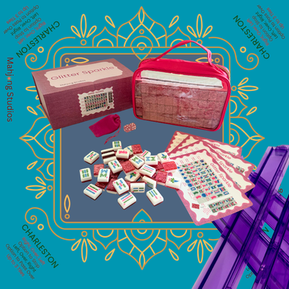 Glitter Sparkle - American Mahjong Tile Set (166 Tiles) Pink Bundle