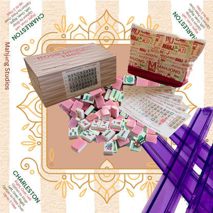 Rose Dragon American Mahjong Pink Tile Set Bundle (with Blanks)