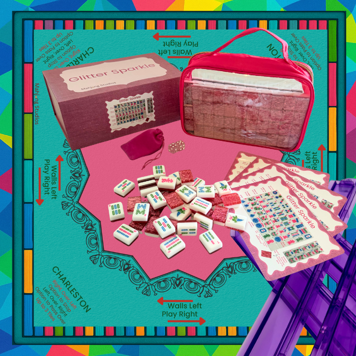 Glitter Sparkle - American Mahjong Tile Set (166 Tiles) Pink Bundle