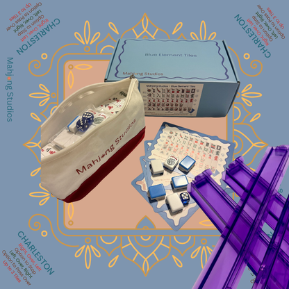 Mahjong Studios – Blue Element American Mahjong Tile Set (166 Tiles)