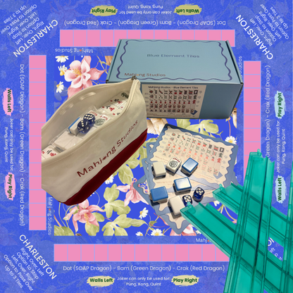 Mahjong Studios – Blue Element American Mahjong Tile Set (166 Tiles)