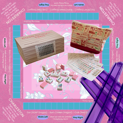 Rose Dragon American Mahjong Pink Tile Set Bundle (with Blanks)