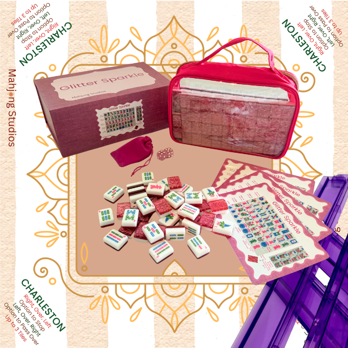 Glitter Sparkle - American Mahjong Tile Set (166 Tiles) Pink Bundle