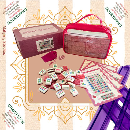 Glitter Sparkle - American Mahjong Tile Set (166 Tiles) Pink Bundle
