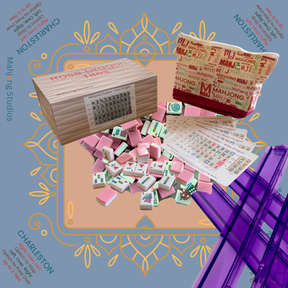 Rose Dragon American Mahjong Pink Tile Set Bundle (with Blanks)