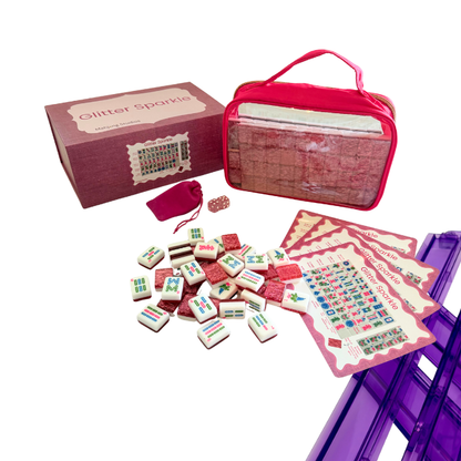 Glitter Sparkle - American Mahjong Tile Set (166 Tiles) Pink Bundle