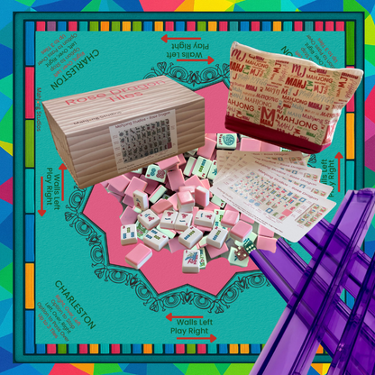 Rose Dragon American Mahjong Pink Tile Set Bundle (with Blanks)