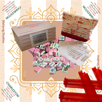 Rose Dragon American Mahjong Pink Tile Set Bundle (with Blanks)