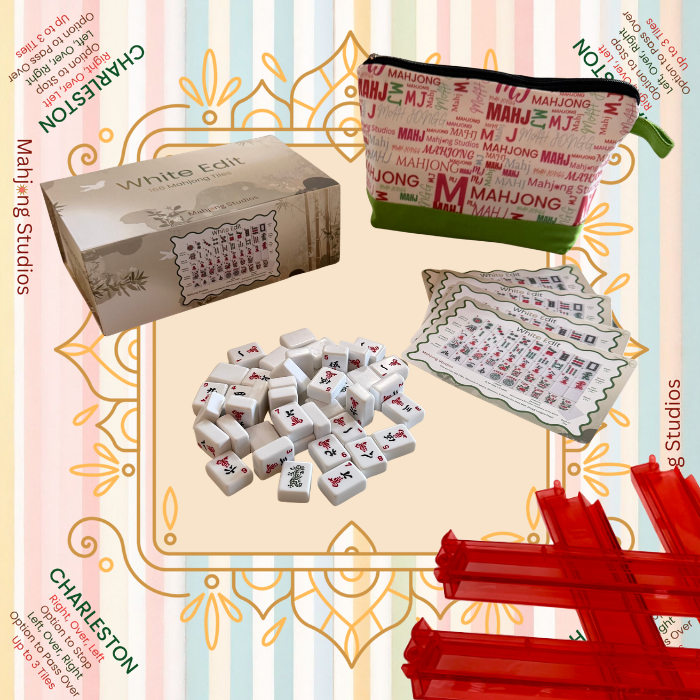 White Edit American Mahjong Tile Set Bundle (with Blanks)