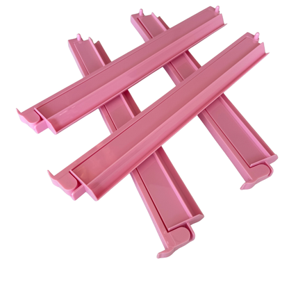 Mahjong Rack and Pusher Set of 4 - Solid Colors Pink Yellow Green Purple